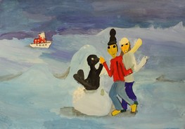 Общение с пингвином на пути к мобильному арктическому поселению